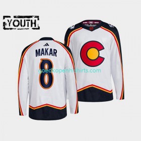 Colorado Avalanche Cale Makar 8 Adidas 2022-2023 Reverse Retro Wit Authentic Shirt - Kinderen